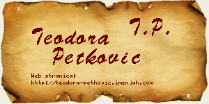 Teodora Petković vizit kartica